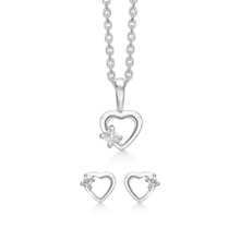 Støvring Design 925 sterling sølv smykkesæt, hjerter med blank overflade, model S148364