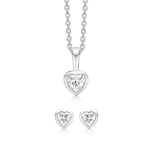 Støvring Design Sterling sølv collier og ørestikker, smykkesæt med blank overflade, model S148369