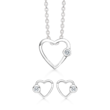 Støvring Design Sterling sølv collier og ørestikker, smykkesæt med blank overflade, model S148387
