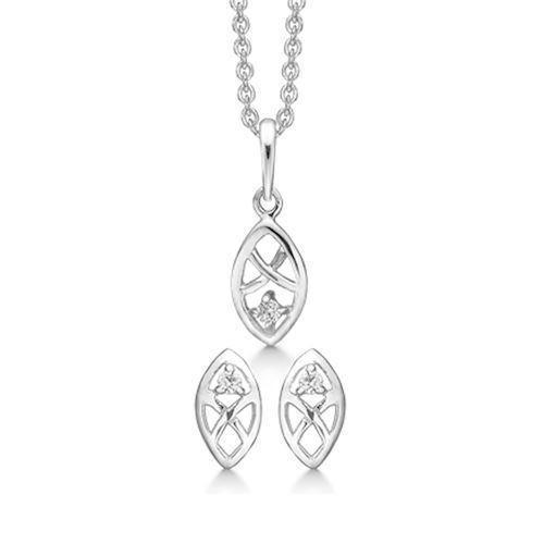 Støvring Design sterling sølv smykkesæt,  med blank overflade, model S148540
