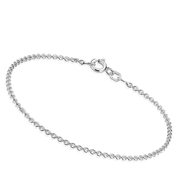 Anker Rund rhodineret, 925 sterling sølv armbånd og halskæder i flere længder