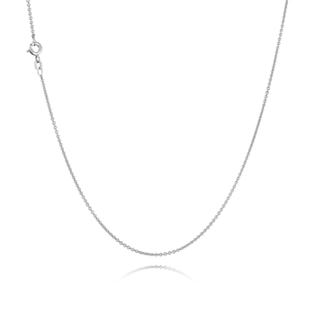 Anker Rund rhodineret, 925 sterling sølv halskæder i flere længder og bredder