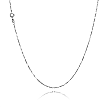 Anker Rund sort rhodineret, 925 sterling halskæder i flere længder & bredder