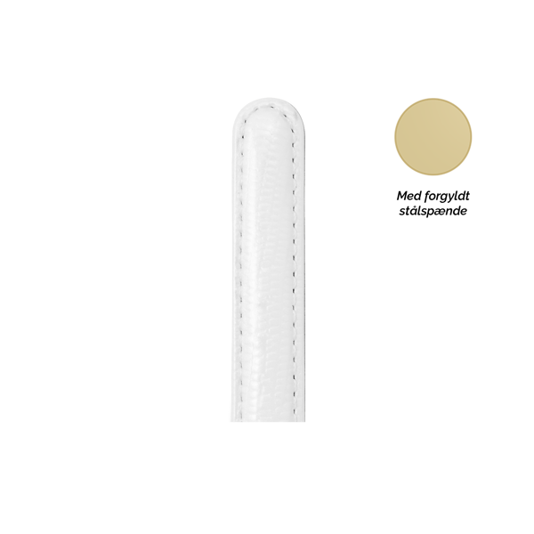 Christina Collect urrem, hvid - 16 mm med forgyldt stålspænde