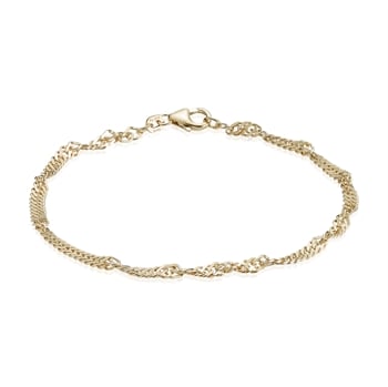 14 karat Singapore armbånd, 2,9 mm bred og længde 21 cm
