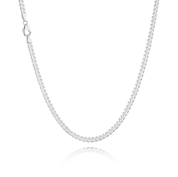 Panser Facet 925 sterling sølv halskæde, 80 cm og 4,0 mm / tråd 1,25 mm