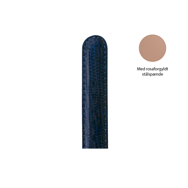 Christina Collect urrem, blå - 16 mm med rosaforgyldt stålspænde