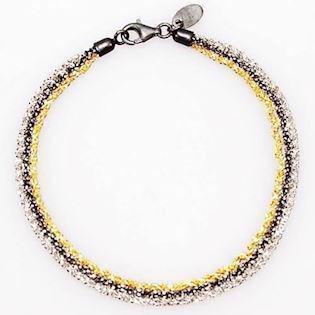 San - Link of joy Diamond Cut sølv Armbånd forgyldt/sølv/ sort rhodineret, model 853257