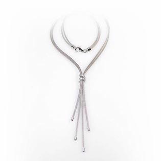 San - Link of joy Soft Foxtail Silver Design 925 sterling sølv collier rhodineret, 45 cm