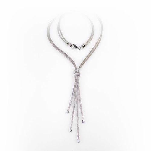 Image of San - Link of joy Soft Foxtail Silver Design 925 sterling sølv collier rhodineret, 45 cm