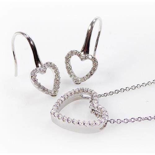 Image of San - Link of joy CZ Jewellery sølv Collier og ørestikker blank, model CZ-115-sæt