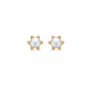 Forgyldte perle ørestikkere fra Guld & Sølv Design