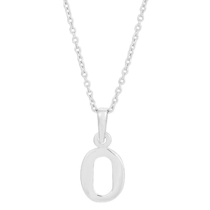 Image of Siersbøl 0 tals sterling sølv halskæde med vedhæng med blank overflade