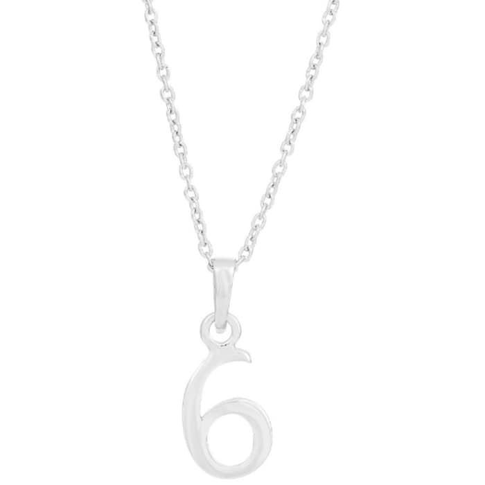 Image of Siersbøl 6 tals sterling sølv halskæde med vedhæng med blank overflade
