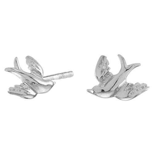 Image of Siersbøl fugle sterling sølv ørestikker med blank overflade