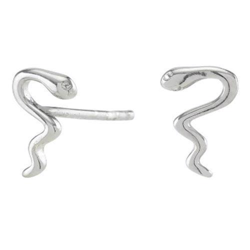 Image of Siersbøl slange sterling sølv ørestikker med blank overflade