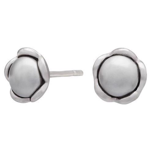 Image of Siersbøl blomster sterling sølv ørestikker med blank overflade