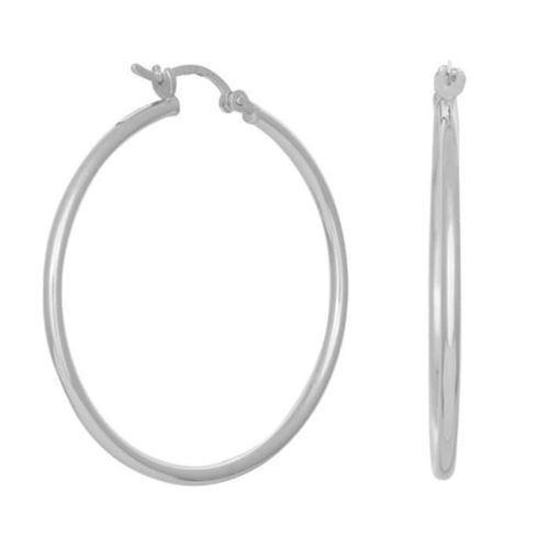 Image of Siersbøl creol sterling sølv øreringe med blank overflade