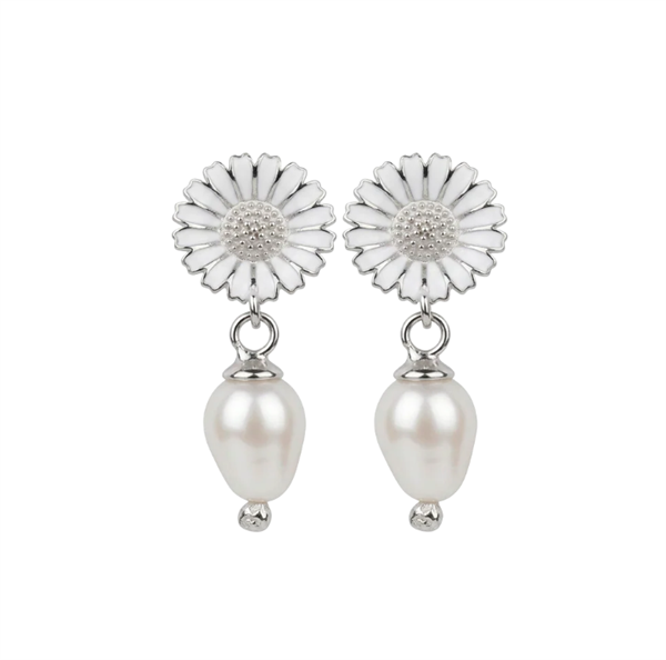 Marguerite Pearl ørehænger sølv , fra Christina Jewelry & Watches