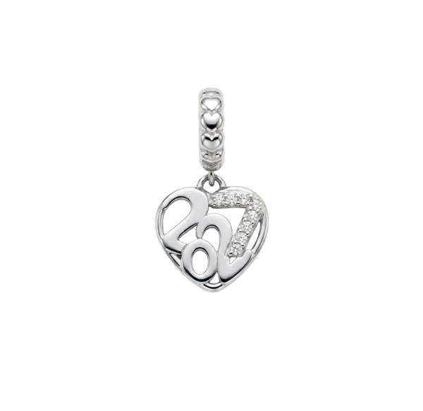 Year 2027 charm 4 mm sølv , fra Christina Jewelry & Watches