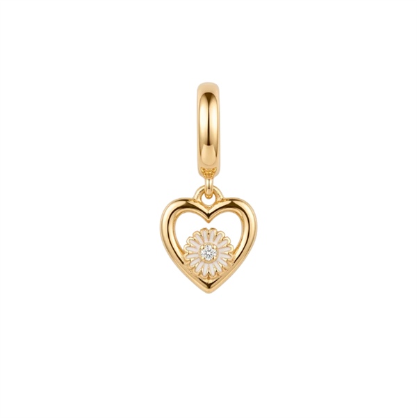 Marguerite Flower Love charm 6 mm forgyl, fra Christina Jewelry & Watches