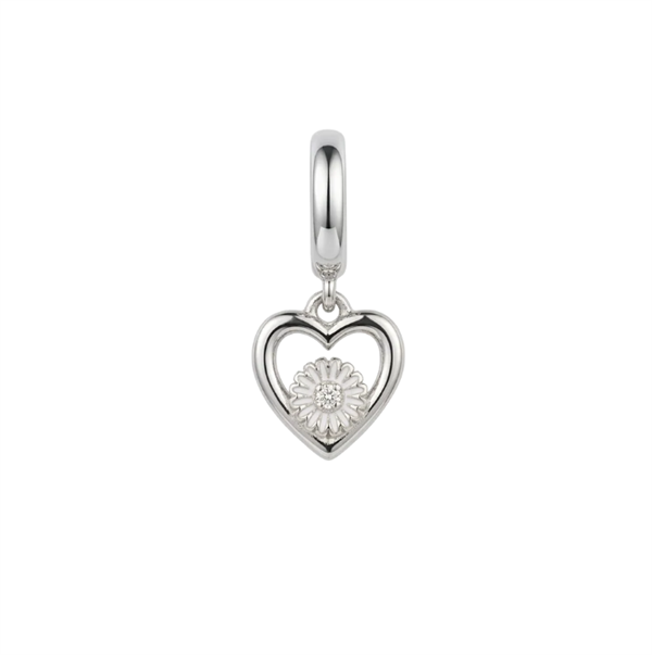 Marguerite Flower Love charm 6 mm sølv , fra Christina Jewelry & Watches