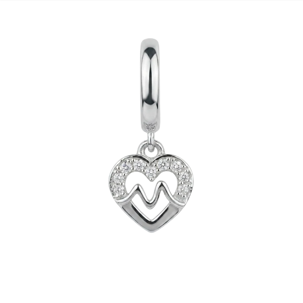 Beating Heart charm 6 mm sølv , fra Christina Jewelry & Watches