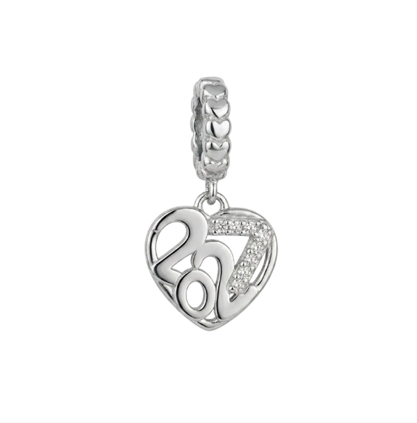 Year 2027 charm 6 mm sølv , fra Christina Jewelry & Watches