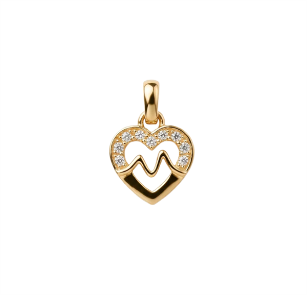 Beating Heart vedhæng forgyldt sølv , fra Christina Jewelry & Watches