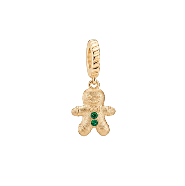 Ginger Bread charm 4 mm forgyldt sølv , fra Christina Jewelry & Watches