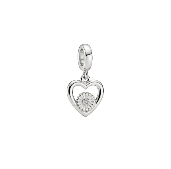 Marguerite Flower Love charm 4 mm sølv , fra Christina Jewelry & Watches