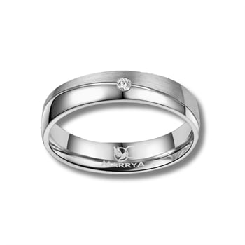 Marrya Titanium Vielsesringe med 1 stk Zirkonia