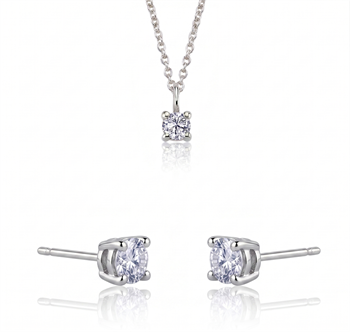 14 kt hvidguld The One smykkesæt med i alt 0,54 ct Diamant Wesselton SI