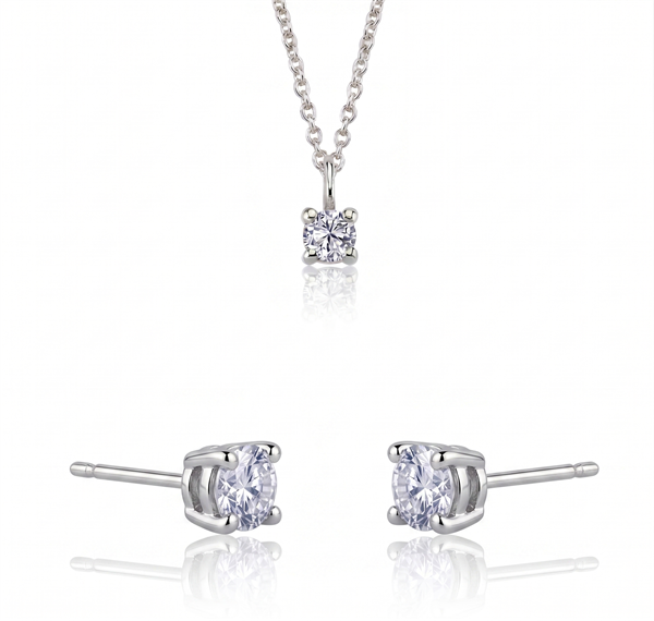 14 kt hvidguld The One smykkesæt med i alt 0,54 ct Diamant Wesselton SI