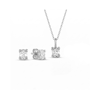 14 kt hvidguld The One Oval smykkesæt med i alt 0,69 ct Diamant Wesselton SI