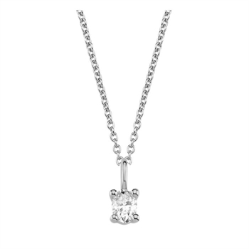 14 kt hvidguld The One Oval vedhæng med i alt 0,23 ct Diamant Wesselton SI