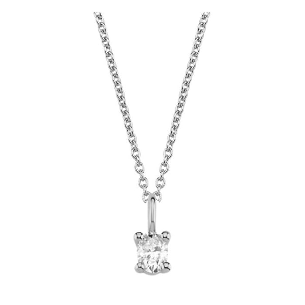 14 kt hvidguld The One Oval vedhæng med i alt 0,23 ct Diamant Wesselton SI