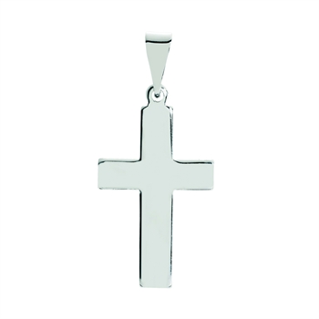 Vedhæng kors bredt glat 25 x16 mm sterling sølv