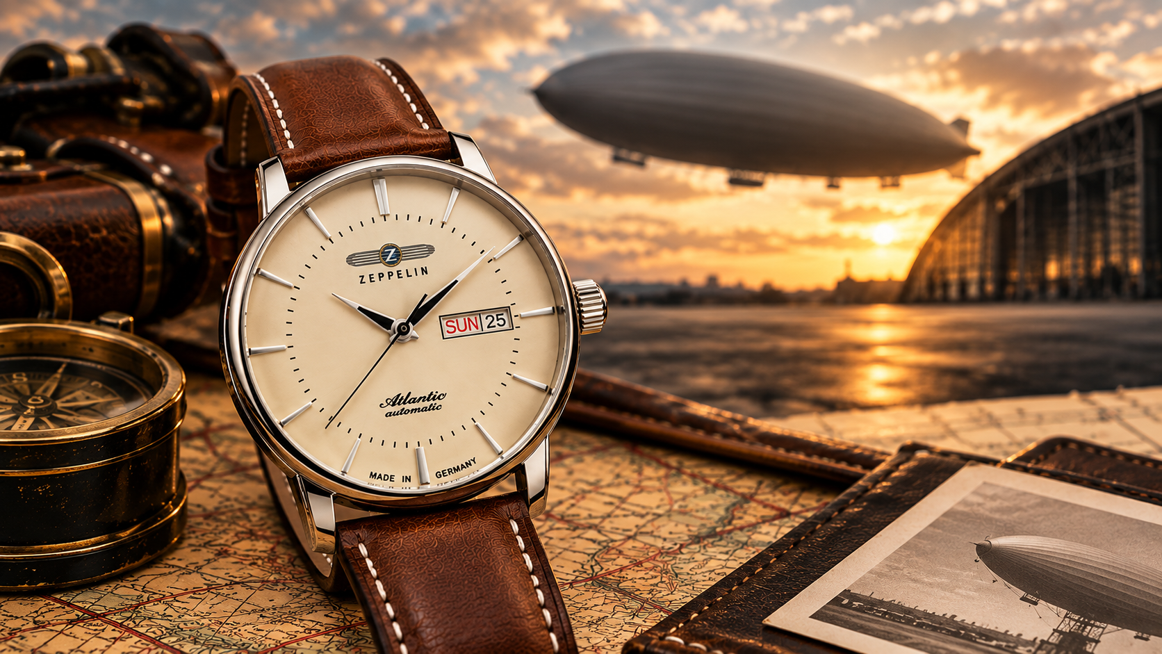 Zeppelin ure inspireret af luftfartens historie