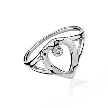 Cecilie Schmeichel x Izabel Camille rhodineret sterling sølv ring med hvid zirkonia