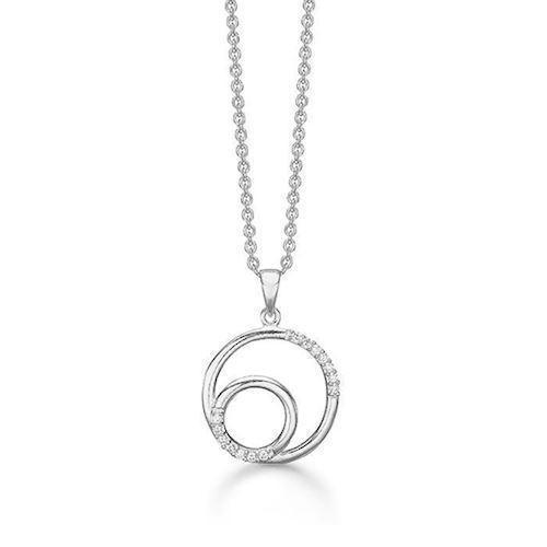 Image of Aagaard Sterling sølv collier, cirkel med blank overflade, model 11323398-45