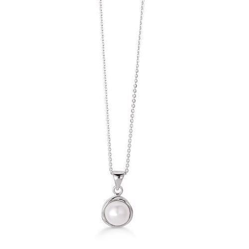 Image of Aagaard Sterling sølv collier, perle med blank overflade, model 11333741-45