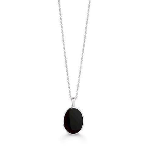 Image of Aagaard Sterling sølv collier, Onyx med blank overflade, model 11333833-45