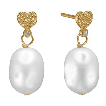 Aagaard 8 karat Pearls ørestikker med 2 x 4 perler/zirkonia