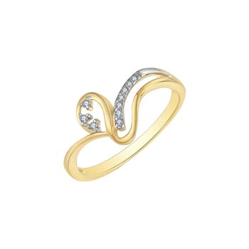 8 karat Guld ring med hvidgulds detaljer samt glitrende hvide zirkonia, fra Støvring design