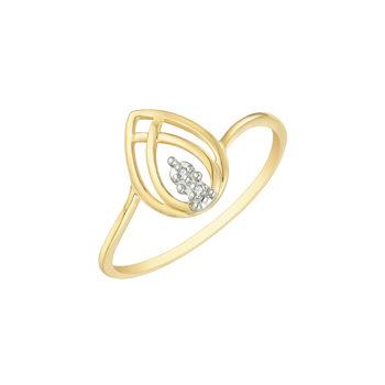 14 karat Guld ring med glitrende zirkonia, fra Støvring design