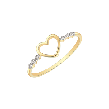 8 karat Guld ring med hjerte og zirkonia fra Støvring design