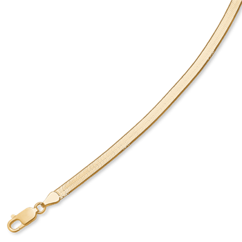 Forgyldt slange armbånd 4,5 mm bred og 21 cm lang