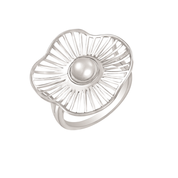 Sølv ring med perle fra Støvring design