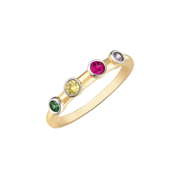 8 karat Guld ring med farvede sten fra Støvring design